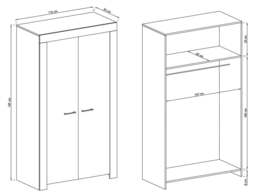 Sky Hinged Wardrobe 110cm - Oak Riviera 110cm - thumbnail 3