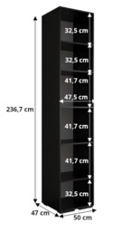 Inova III Hinged Door Wardrobe 50cm - Black 50cm - thumbnail 5