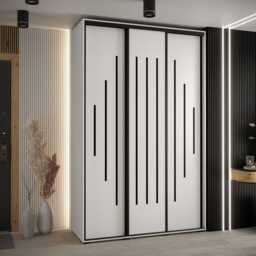 Cannes XII Sliding Door Wardrobe 150cm - Black 150cm - thumbnail 2