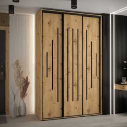 Cannes XII Sliding Door Wardrobe 150cm - Black 150cm - thumbnail 5