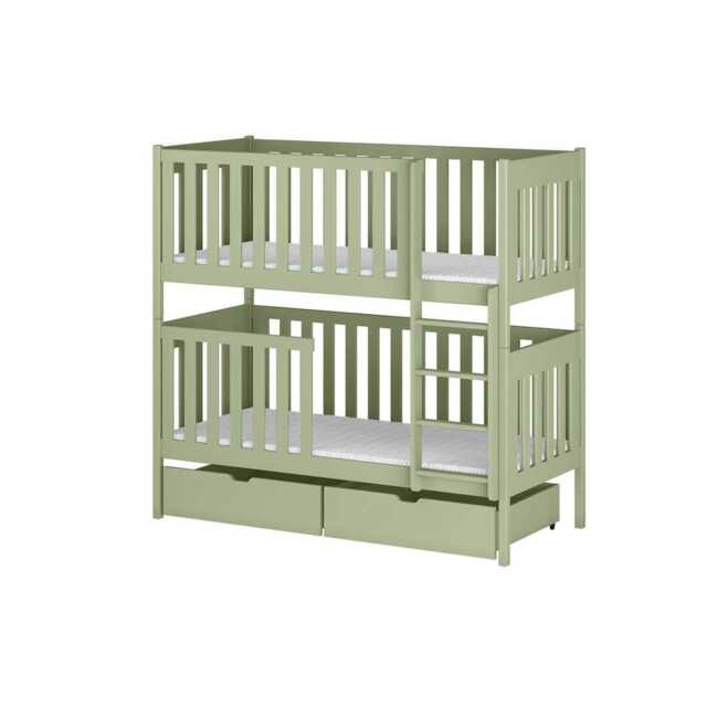 Wooden Bunk Bed David with Storage - Olive Foam Mattresses - image 1