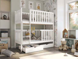 Wooden Bunk Bed David with Storage - Olive Foam Mattresses - thumbnail 3