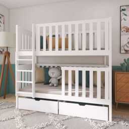 Wooden Bunk Bed David with Storage - Olive Foam Mattresses - thumbnail 2