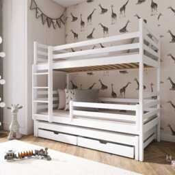 Luke Bunk Bed with Trundle and Storage - Cotton Without Mattresses - thumbnail 2