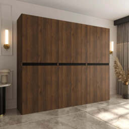 Salsa Hinged Door Wardrobe 240cm - Oak Walnut 240cm