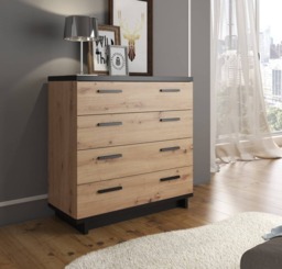 Ines 02 Chest Of Drawers 90cm - Oak Artisan 90cm - thumbnail 3