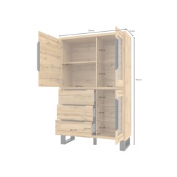 Halle 12 Tall Display Cabinet 120cm - Oak Wotan 120cm - thumbnail 5