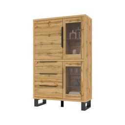 Halle 12 Tall Display Cabinet 120cm - Oak Wotan 120cm - thumbnail 2
