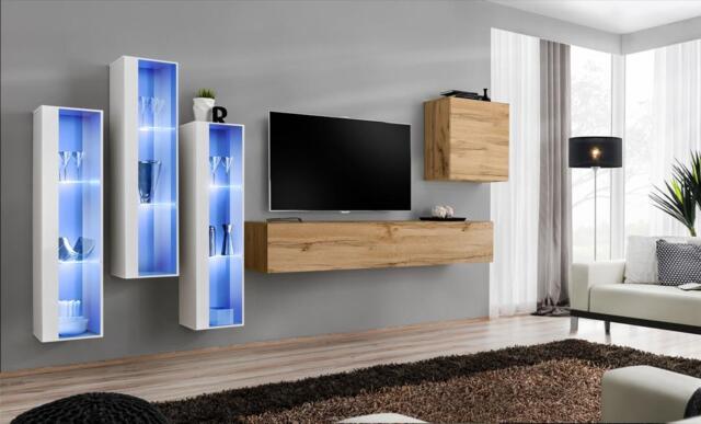 "Switch XIII Entertainment Unit For TVs Up To 75"" - Oak Wotan 330cm White" - image 1