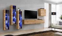 "Switch XIII Entertainment Unit For TVs Up To 75"" - Oak Wotan 330cm White" - thumbnail 5