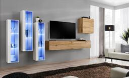 "Switch XIII Entertainment Unit For TVs Up To 75"" - Oak Wotan 330cm White" - thumbnail 1