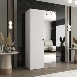 Parma II Hinged Door Wardrobe 100cm - White 100cm