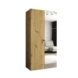 Parma II Hinged Door Wardrobe 100cm - White 100cm - thumbnail 3