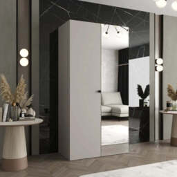 Parma II Hinged Door Wardrobe 100cm - White 100cm - thumbnail 4