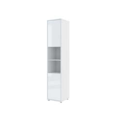 BC-13 Vertical Wall Bed Concept 180cm With Storage Cabinets and LED - White Gloss 180 x 200cm - thumbnail 5