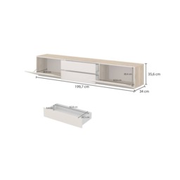 Criss TV Cabinet 200cm - Cashmere 200cm - thumbnail 6