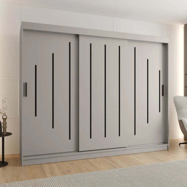 Rubino Y Sliding Door Wardrobe 250cm - Cashmere 250cm - image 1