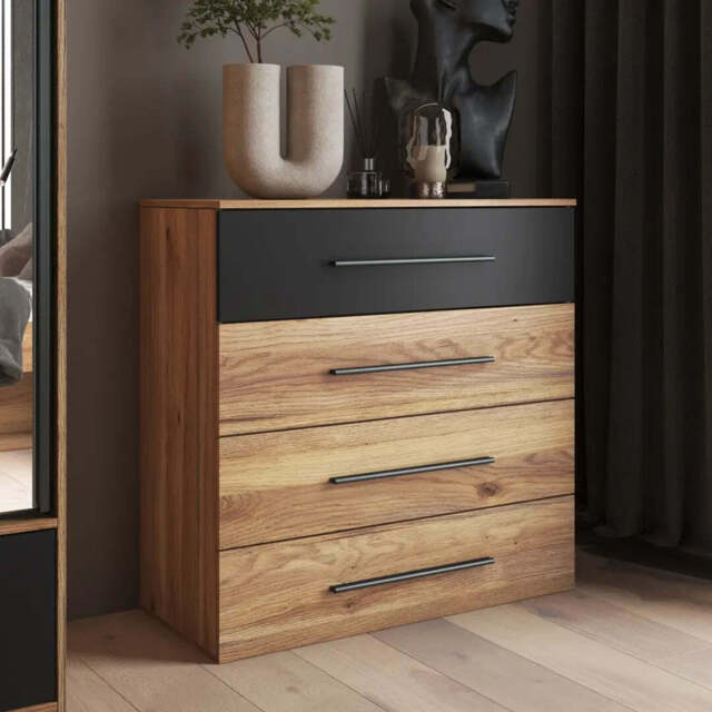 Beta Chest Of Drawers 91cm [Oak Mauvella] - Oak Mauvella 91cm - image 1