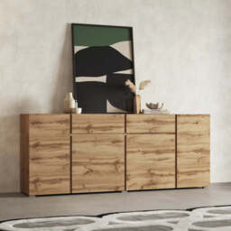Visby Sideboard Cabinet 195cm - Black 195cm - thumbnail 2