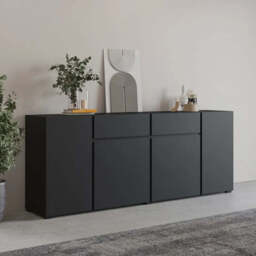 Visby Sideboard Cabinet 195cm - Black 195cm