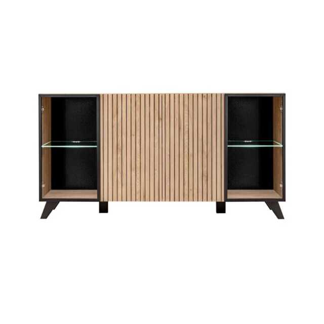 Liam Display Cabinet 160cm - Oak Hickory 160cm - image 1