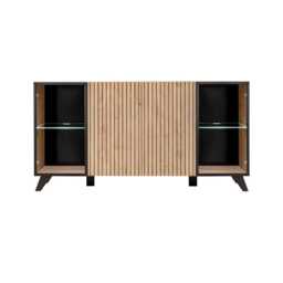 Liam Display Cabinet 160cm - Oak Hickory 160cm - thumbnail 1