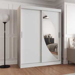 Milo Sliding Door Wardrobe 150cm - White 150cm - thumbnail 1