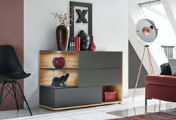 Silk Sideboard Cabinet - Anthracite 120cm - thumbnail 1