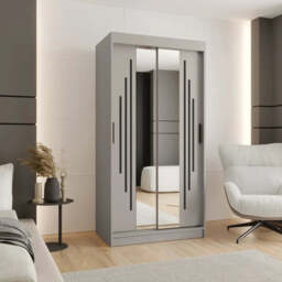 Rubino Y1 Sliding Door Wardrobe 100cm - Oak Walnut 100cm - thumbnail 6