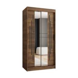 Rubino Y1 Sliding Door Wardrobe 100cm - Oak Walnut 100cm - thumbnail 4