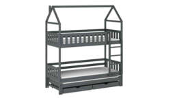 Iga Bunk Bed with Trundle and Storage - Graphite Without Mattresses - thumbnail 8