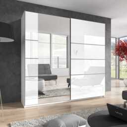 Sliding Door Wardrobe Beta Gloss - White 180cm - thumbnail 1
