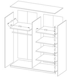 Sliding Door Wardrobe Beta Gloss - White 180cm - thumbnail 3