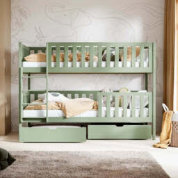 Wooden Bunk Bed Michalina With Storage - Graphite Foam Mattresses - thumbnail 8