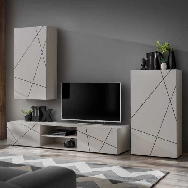 "Geo II Entertainment Unit For TVs Up To 50"" - Cashmere 250cm" - image 1