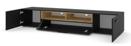 Anette TV Cabinet 198cm - Black 198cm - thumbnail 2