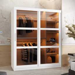 Parma Sliding Door Wardrobe 150cm - Black 150cm - thumbnail 2