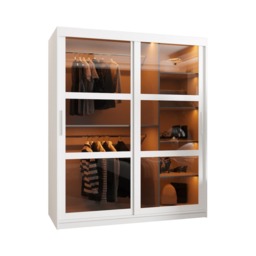 Parma Sliding Door Wardrobe 150cm - Black 150cm - thumbnail 5