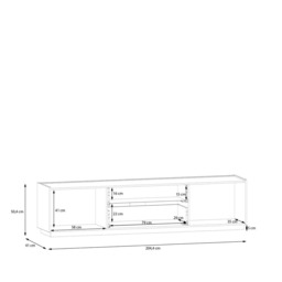 Lewisville TV Cabinet 204cm - Grey 204cm - thumbnail 8