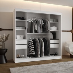 Asved Sliding Door Wardrobe 200cm - Black 200cm - thumbnail 8