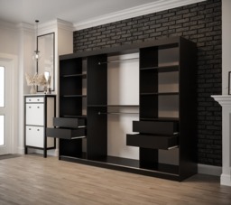 Tilburg Sliding Door Wardrobe 250cm - Dark Oak 250cm - thumbnail 4