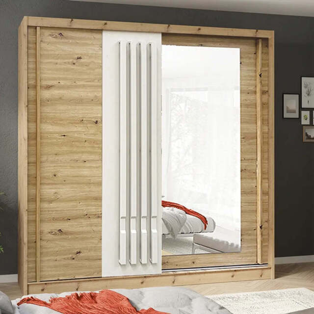 Avantgarde AV6 Sliding Door Wardrobe 200cm - Oak Artisan 200cm - image 1