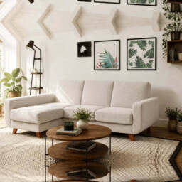 Corner Sofa Bed Aramis - Beige 228cm Right - thumbnail 2