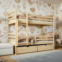 Wooden Bunk Bed Nemo with Storage - Pine Foam Mattresses - thumbnail 1