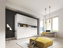 CP-06 Horizontal Wall Bed Concept Pro 90cm with Over Bed Unit - Grey Matt 90 x 200cm 215cm - thumbnail 2