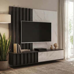 "Noir II Entertainment Unit For TVs Up To 70"" - White 160cm" - thumbnail 1