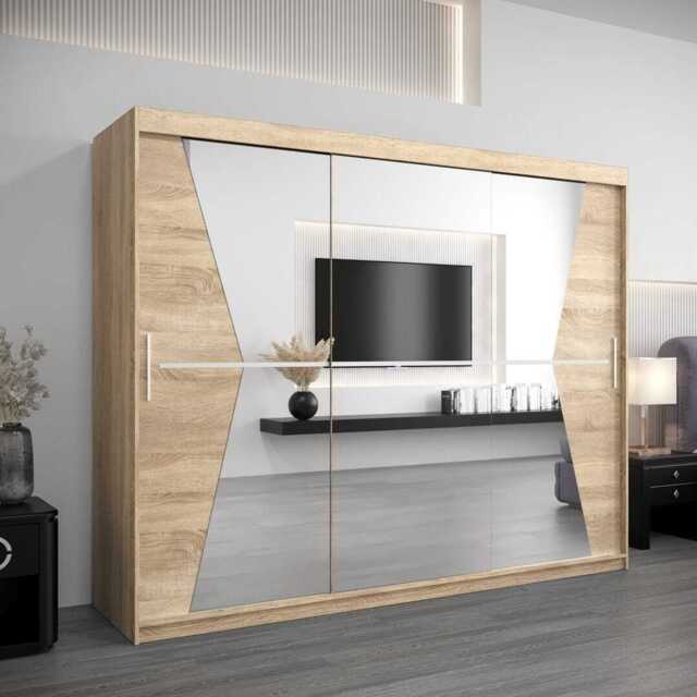 Morocco Sliding Door Wardrobe 250cm - Oak Sonoma 250cm - image 1
