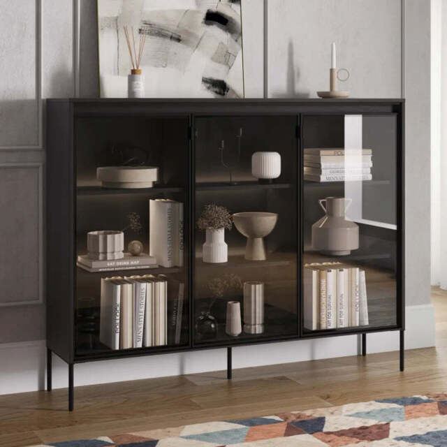 Trend TR-08 Display Cabinet 150cm - Black 150cm - image 1