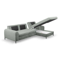 Corner Sofa Bed Monaco - Grey 252cm Right - thumbnail 5