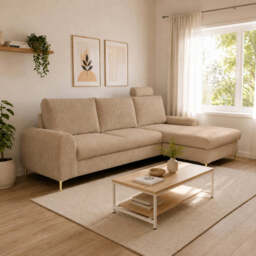 Corner Sofa Bed Monaco - Grey 252cm Right - thumbnail 2